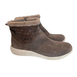 Baretraps Leni 9.5 gray‎ leather fur lined winter ankle boots